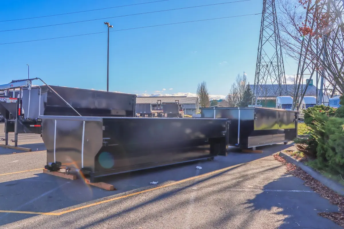 Roll-off dumpster ready for waste disposal at job site for Cleanout Dumpster Rental in Rogersville